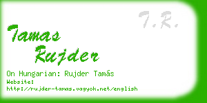 tamas rujder business card